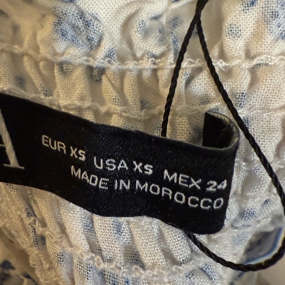 Zara blue and white printed midi dress size XS - Picture 5 of 9